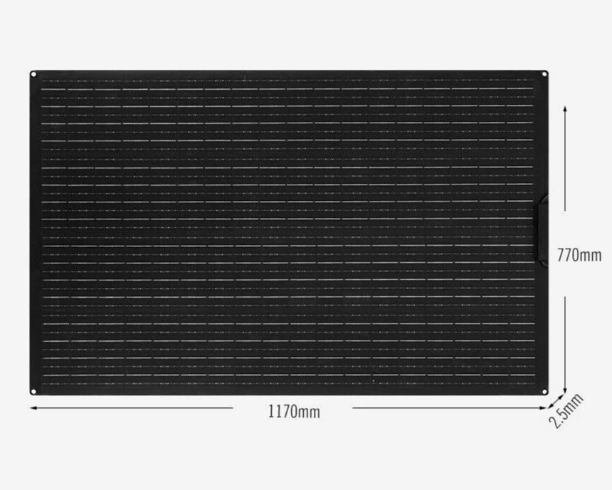 160W Flexible Solar Panel - Narrow Black (1110x580mm) - Image 6