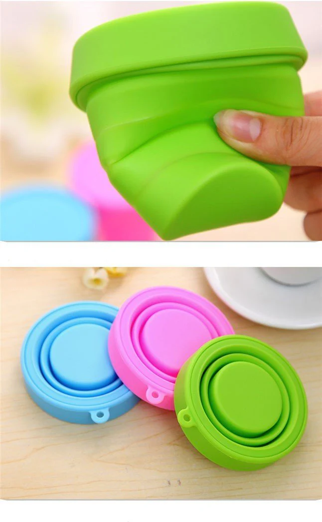 4x Folding Silicone Cups - Image 3