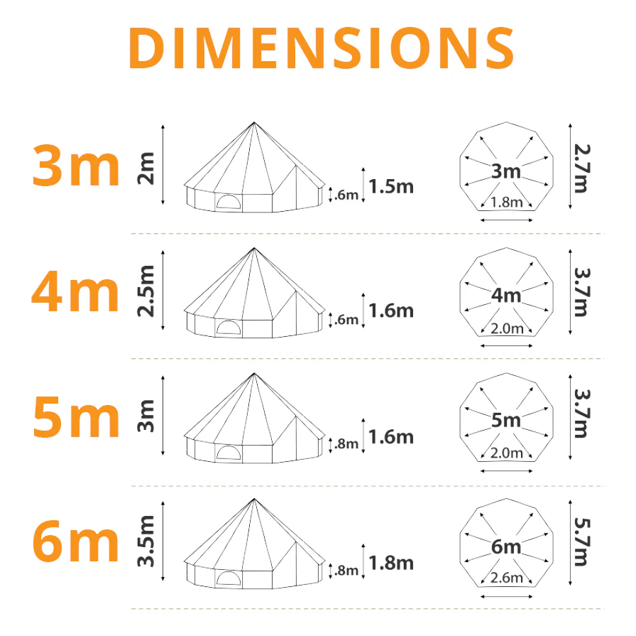 Canvas Bell Tent - 3m/4m/5m/6m - Image 3
