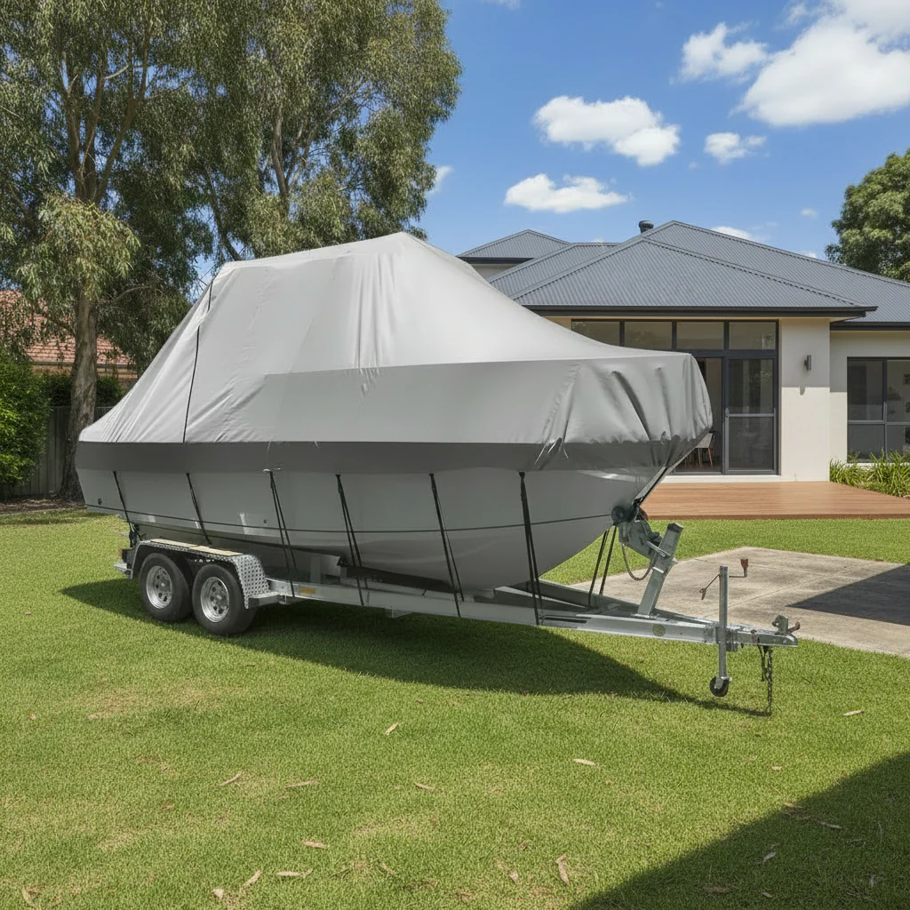Boat Cover - 17-27ft - Heavy Duty Grey - Image 3