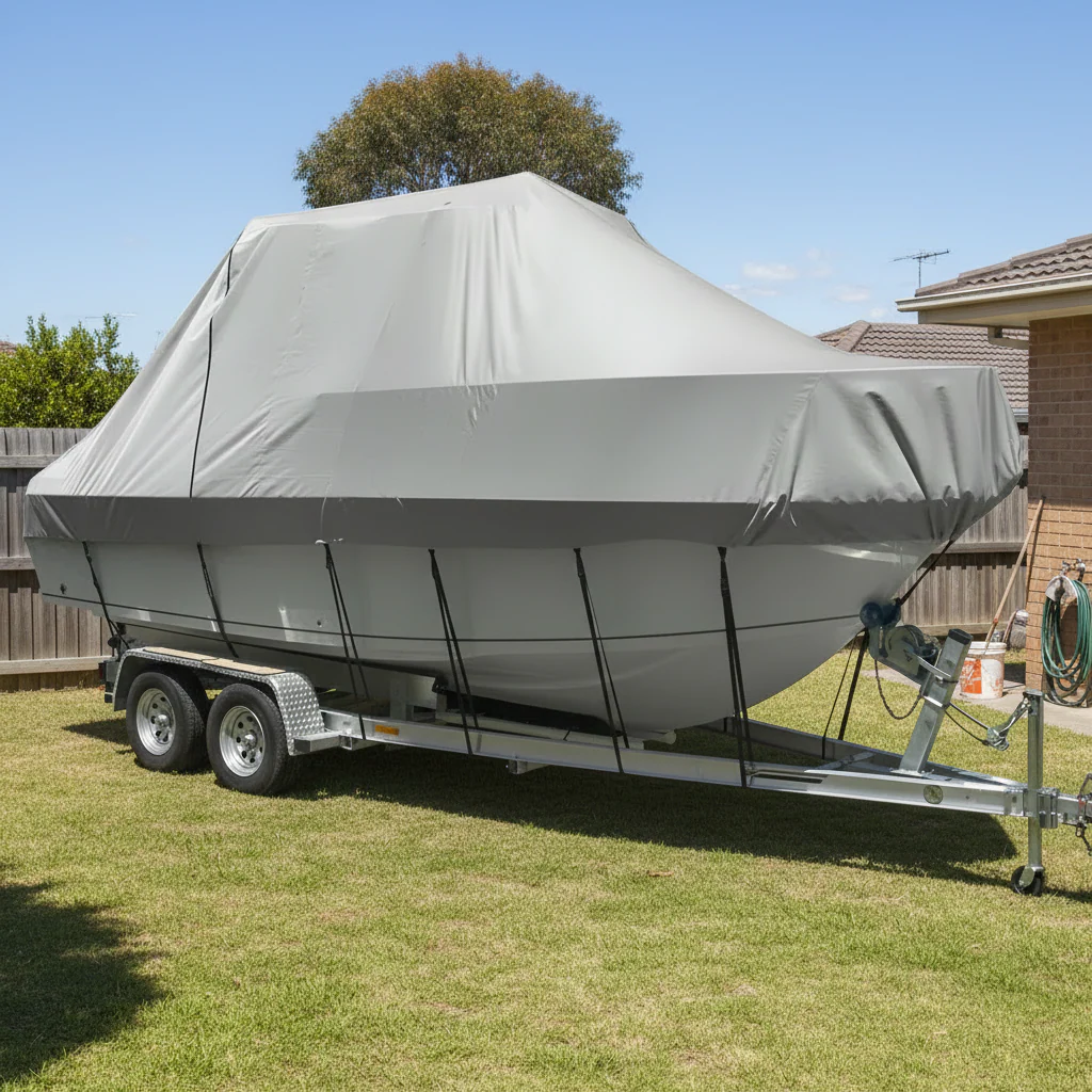 Boat Cover - 17-27ft - Heavy Duty Grey - Image 4