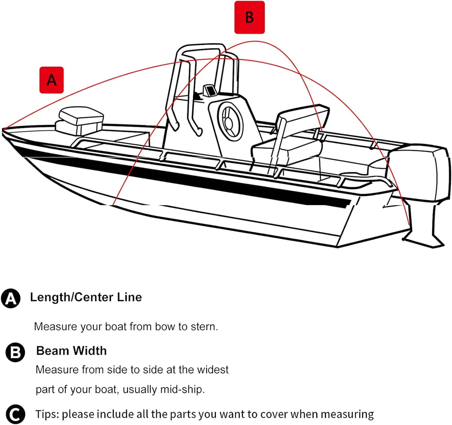 Boat Cover - 12-19ft - Black - Image 4