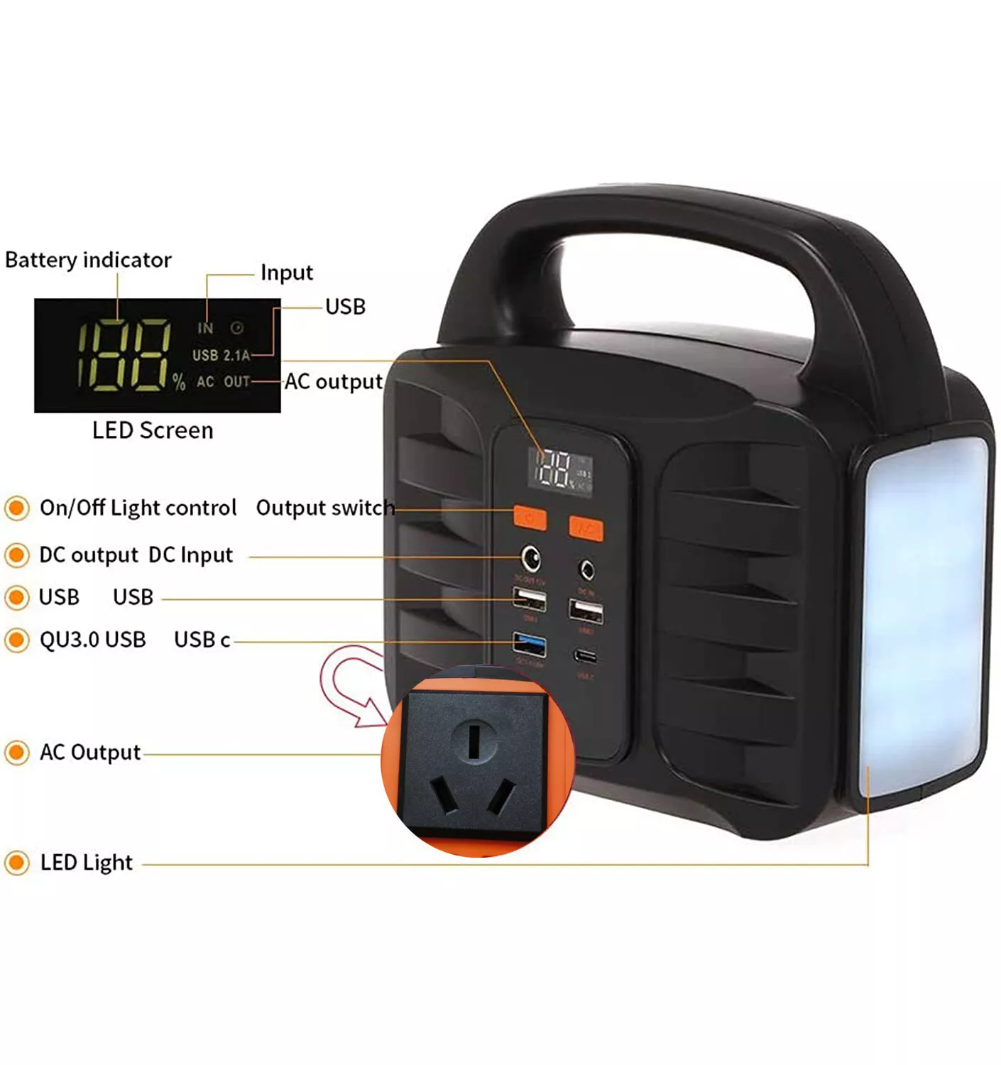 Portable Power Station 12V Solar Charge - Image 4