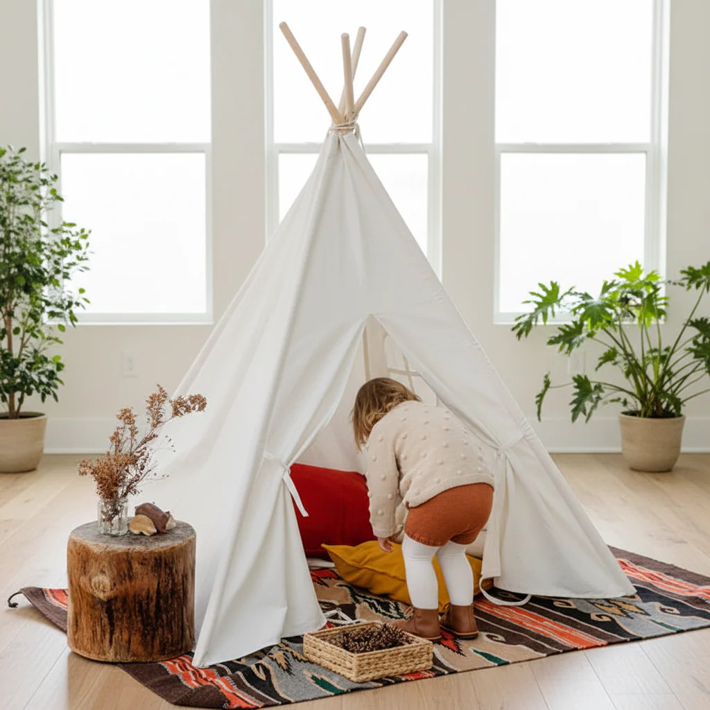 Kids Teepee Tent - Canvas Boho - Image 10