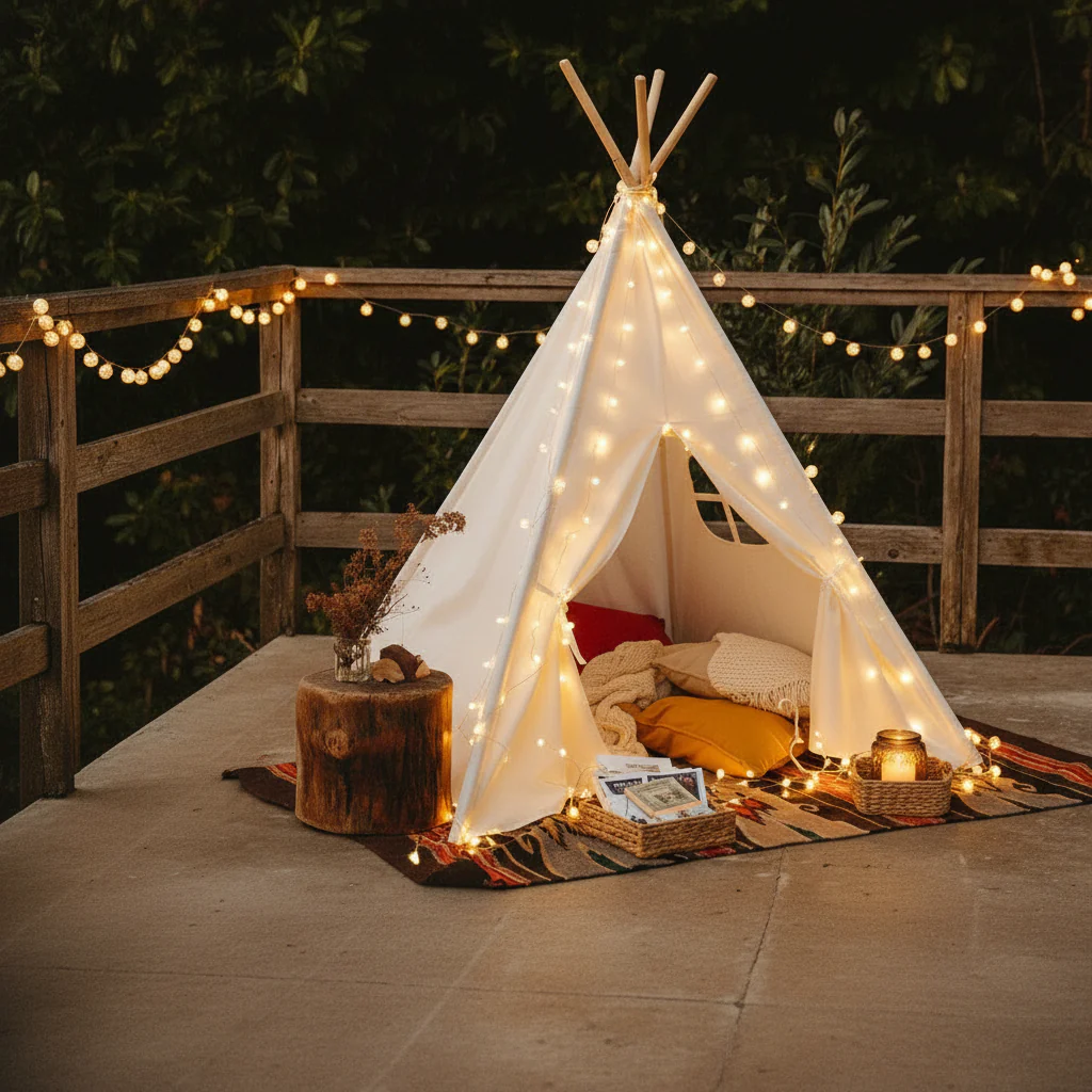 Kids Teepee Tent - Canvas Boho - Image 6