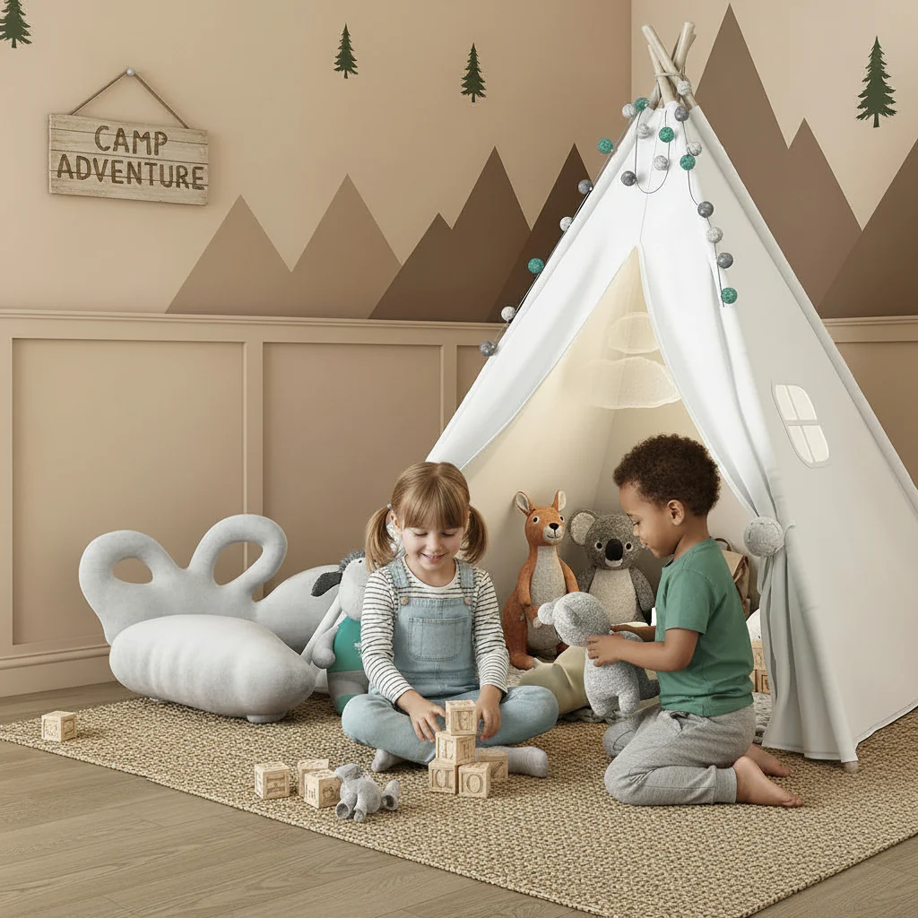 Kids Teepee Tent - Canvas Boho - Image 7