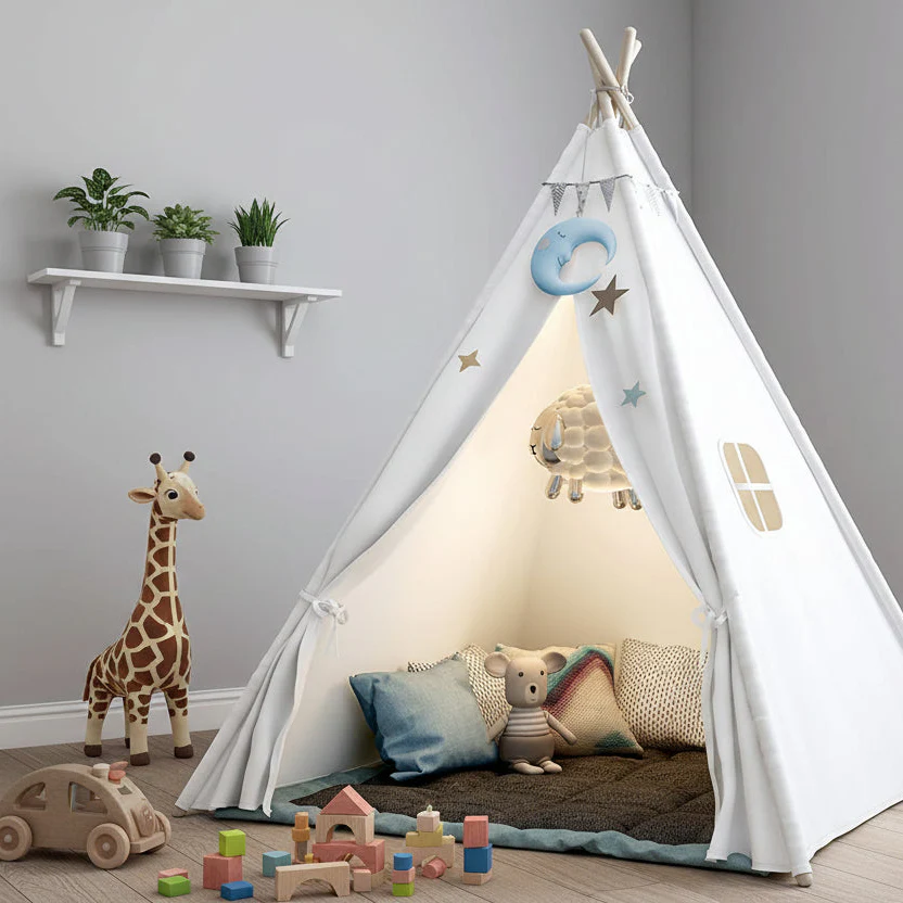 Kids Teepee Tent - Canvas Boho - Image 8
