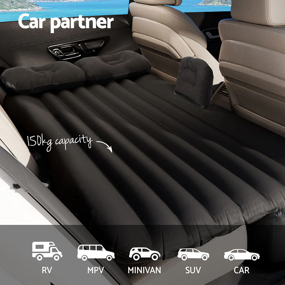 Car Mattress 134x78 Inflatable SUV Back Seat Camping Bed Black - Image 4