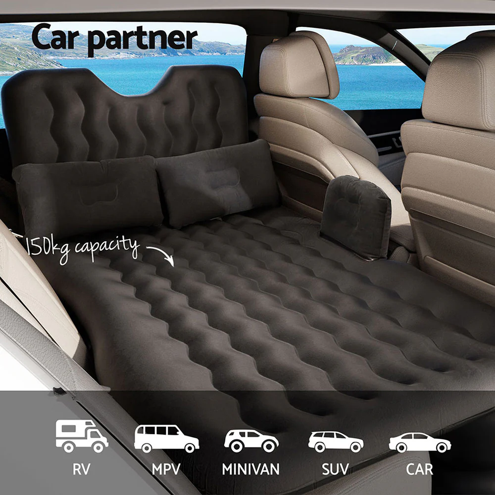 Weisshorn Car Mattress 176x80 Inflatable SUV Back Seat Camping Bed Charcoal - Image 4
